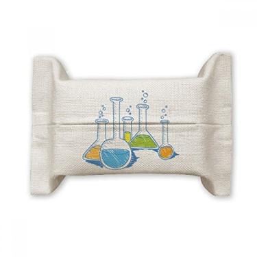 Imagem de Tubo de teste de química líquida, capa de papel para lenços faciais, saco de linho de algodão