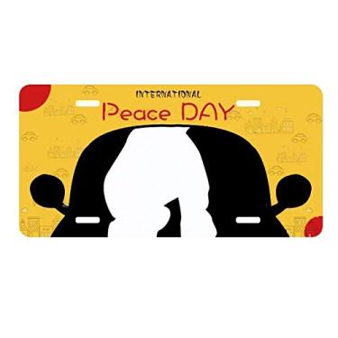 Imagem de DIYthinker Placa de licença preta para skate com contorno esportivo, etiqueta para decoração de carro, dia da paz