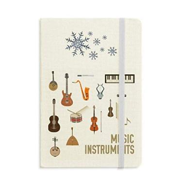 Imagem de Caderno com estampa de combinação de instrumentos musicais, espesso, flocos de neve, inverno