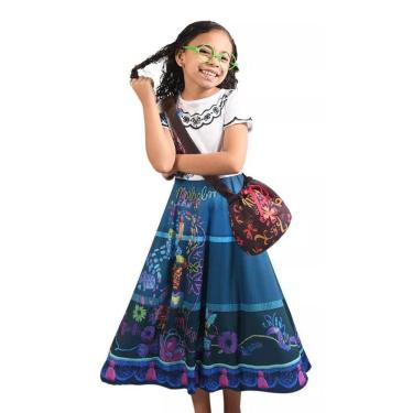 Imagem de Fantasia Infantil Vestido Mirabel Encanto Óculos Bolsa