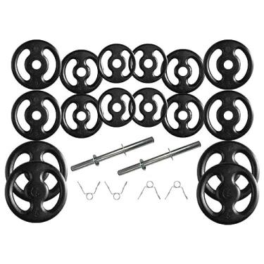 Imagem de Kit com Barras de Halteres e Anilhas de Ferro Fundido - 44 Kg