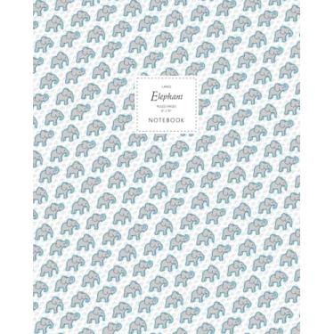Imagem de Notebook elefante - Páginas pautadas - 8x10 - Grande: (edição azul) Divertido caderno 192 páginas pautadas/forradas (8 x 10 pol. / 20,3 x 25,4 cm / Grande jotter)