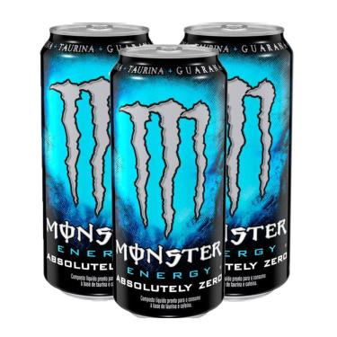 Imagem de Energético Monster Energy Absolutely Zero 473ml | Kit com três unidades