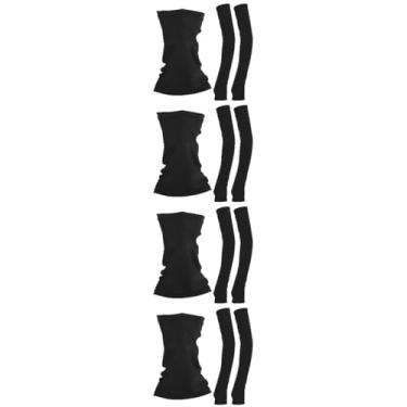 Imagem de Toddmomy 4 Conjuntos Conjunto De Mangas De Pescoço Cachecol Mais Quente Cobertura De Tiaras Elásticas De Balaclava Faixa De Cabeça Cavalgando Poliéster Luva De Proteção Solar