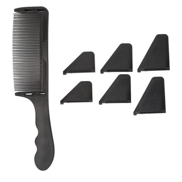 Imagem de Pente De Posicionamento Profissional Pente De Corte De Cabelo De Barbeiro,Pente De Corte De Cabelo Curvo, Pente De Corte De Cabelo Cortador De Topo Plano Para Cortes De Cabelo Precisos(PRETO)