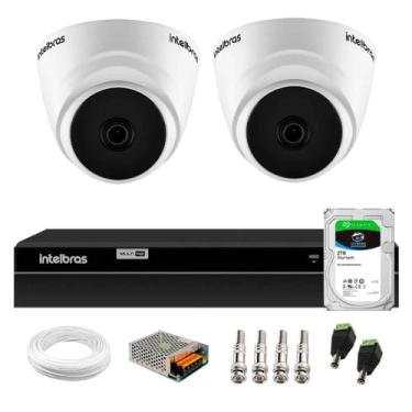 Imagem de Kit 2 Câmeras Intelbras Vhd 1220 G7 Dome Full Hd com Visão Noturna de 20m Multi Hd + Dvr Intelbras Mhdx 1204 4 Canais + Hd Skyhawk 2tb