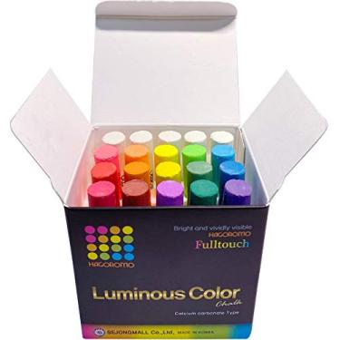 Imagem de Giz colorido Hagoromo Fulltouch Luminous Color, atóxico, lavável, sem pó, para crianças, calçada, lousa, e quadro-negro, 1 caixa (20 unidades – mix de 16 cores)