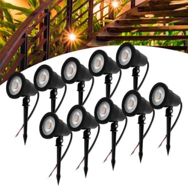 Imagem de Kit 10 luminária Espeto Jardim Cob Led 5w Luz Amarela