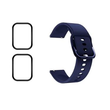 Imagem de Kit para Smartwatch Amazfit GTS 3 / 2 / 2 Mini/ 2e / 1 [Duas Película] + [Pulseira] (GTS 2 Mini, Azul-Dark)