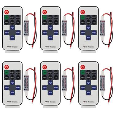 Imagem de Controle remoto de LED, 6 peças, 11 teclas, RF, mini interruptor remoto sem fio com conector DC 12 V para 5050 3528 5630 RGB de cor única de luzes LED sem fio controle de intensidade de intensidade de intensidade de luz