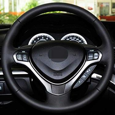 Imagem de SAXTZDS Capa de volante de couro para carro "faça você mesmo", adequada para Honda CRV CR-V G4 2012 a 2016