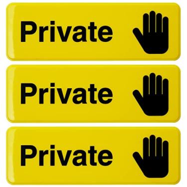 Imagem de Excello Global Products Placa privada 23 x 7,6 cm fácil de montar (pacote com 3 amarelos)