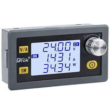 Imagem de DROK Conversor Buck Boost, DC 6.0-36V para 0.6-36V 5A 80W regulador de tensão ajustável visor LCD 6V 9V 12V 24V 36V Módulo de fonte de alimentação, CC CV Step Up Estabilizador de tensão para carro RV carrinho de golfe
