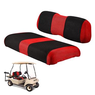 Imagem de YUWEIDG0769 Conjunto de capa de assento de carrinho de golfe dianteiro e traseiro (traseiro) capa de assento de carrinho de golfe para EZGO TXT e Club Car Precedent/DS, capa de assento lavável