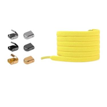 Imagem de 1 Par Sem Gravata Cadarços Elásticos Cadarços De Lazer Ao Ar Livre Tênis Sapato Plano Rendas Crianças E Unissex Cadarços Preguiçosos(Color:Yellow)