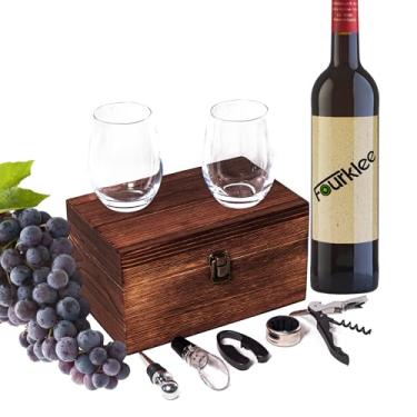 Imagem de FOURKLEE Conjunto de abridor de vinho - conjunto de vinho - abridor de vinho - abridor de garrafa de vinho - manual do abridor de vinho - caixa de vinho - 8pz