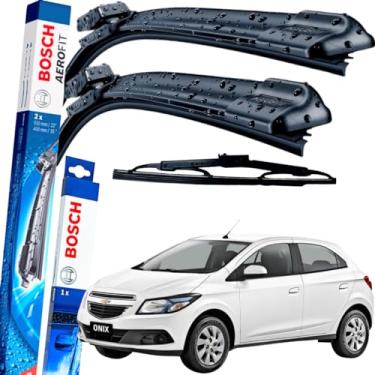 Imagem de Palheta Limpador Parabrisa Bosch Aerofit Par de Palheta Limpadora Dianteiro Original GM ONIX 2012 À 2018