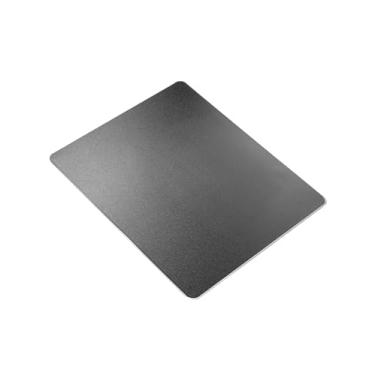 Imagem de Vaydeer Tapete de mouse de metal rígido para mesa de metal preto alumínio tapete de mouse pad suave magia ultra fina dupla face tapete de mouse à prova d'água para jogos e escritório, 23 x 19 cm
