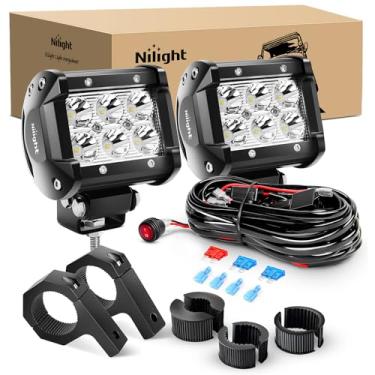 Imagem de Nilight ZH059 2 pçs 4 polegadas 18W Spot LED Light Suporte Horizontal Barra Tubo Braçadeira com fiação Off Road - 2 Leads, 2 anos de garantia