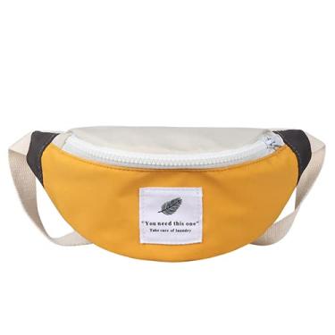 Imagem de Pochete infantil de lona ajustável, bolsa tiracolo pequena para meninos e meninas, Gengibre, one size