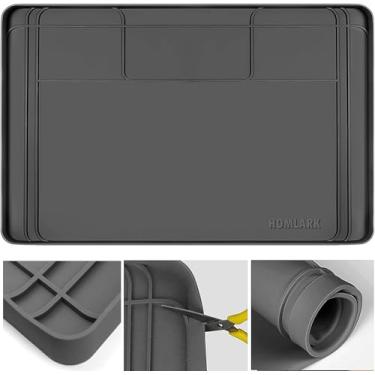 Imagem de HOMLARK Tapete embaixo da pia à prova d'água para cozinha, 86 x 56 polegadas com corte menor - forro de silicone flexível sob a pia, organizador de armário de banheiro de cozinha para vazamentos