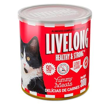 Imagem de Livelong Alimento Completo Natural Ração Úmida Sabor Delícias De Carne 300g Para Gatos