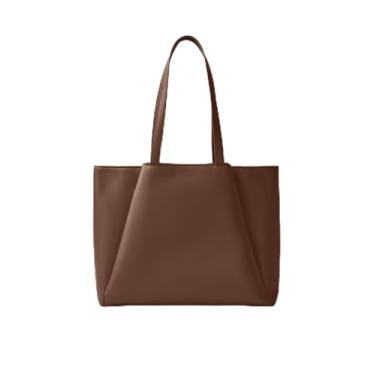 Imagem de Bolsa feminina para laptop de 15,6 polegadas - Bolsas de trabalho grandes com compartimentos de zíper - Bolsa de escritório de couro PU pasta para computador, Choc
