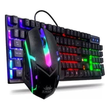 Imagem de Kit Teclado Gamer Membrana Com Mouse Rgb Luminoso - KNUP