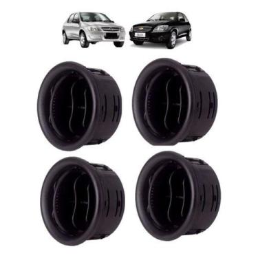 Imagem de Kit Difusor De Ar Central Lateral Com Suporte Celta Preto - Clauplast