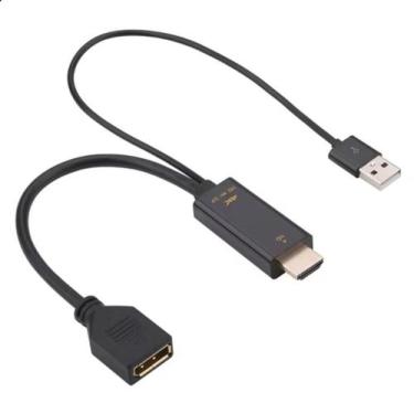 Imagem de Cabo Adaptador Conversor Hdmi Para Displayport Ativo Usb 5V - F3