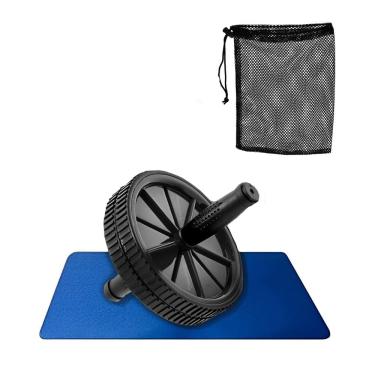 Imagem de Kit Roda Abdominal Dupla Gold Sports Action Tapete de Eva e Sacola Transporte