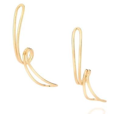 Imagem de Brincos rommanel aro duplo torcido banhado a ouro 18k 526920