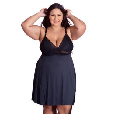 Imagem de Camisola Plus Size Romantic Sexy Tamanho Grande Confortável Charmosa -