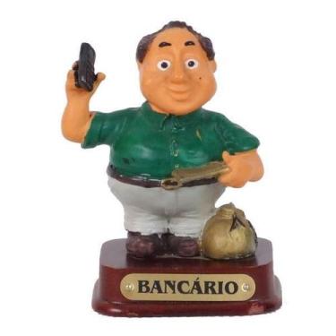 Imagem de Boneco Profissional Bancário Miniatura Decoração 8cm - Zona Livre