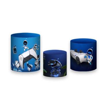 Imagem de Trio de Capas de Cilindro - Video Game Controle Branco 012 - Via Cores