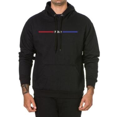 Imagem de Moletom Masculino Algodão Estampado Capuz Bolso Canguru - Polo Blu, Pr