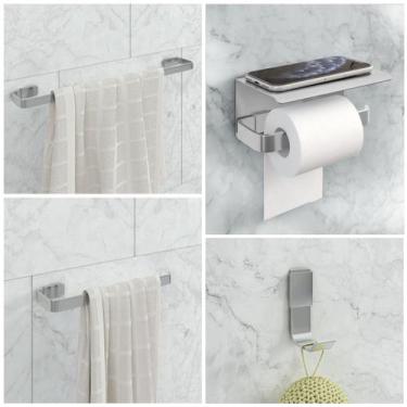 Imagem de Kit Acessório Para Banheiro Polido 4 Peças C/Suporte Celular - JGC COM