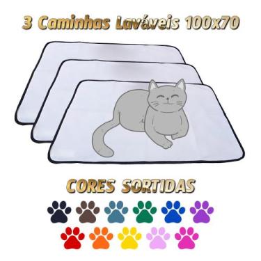 Imagem de 3 Caminhas para Cães e Gatos Dobrável 200 Lavagens 100x70 Sortido Anti