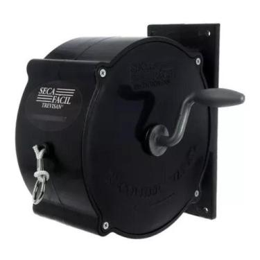 Imagem de Varal Trevisan Retrátil Recolhível De Parede Seca Fácil 30m Preto