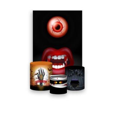 Imagem de Painel De Festa Vertical 1,50 x 2,20 + Trio De Capas Cilindro - Hallow