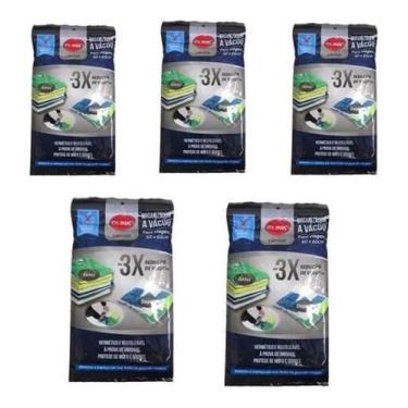 Imagem de Kit 05 Organizador Saco A Vácuo 40x60 Protetor Roupa Mala - Clink