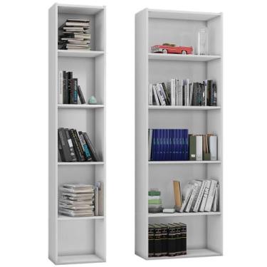 Imagem de Kit 2 Estantes Livreiro Janaína e Luiza com Prateleiras Branco - AJL M