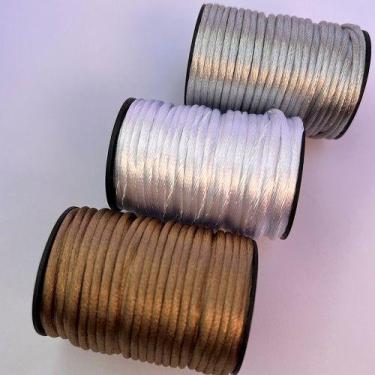 Imagem de Kit 3 Cordão Cetim Seda Rabo Rato Rolo Com 10 Metros 2mm - A loja da B