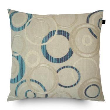 Imagem de Almofada Jacquard Tripolli Asteca 40x40cm Bege/Azul - FASTLAR