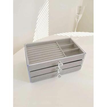 Imagem de Porta Joia Acrílico Gaveta Bandeja Forrado Acrílico - SHOP ALTERNATIVO