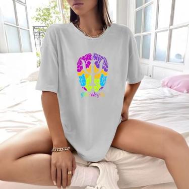 Imagem de Camisa Camiseta Feminina Estampada Psicologia 100% Algodão Fio 30.1 Pe