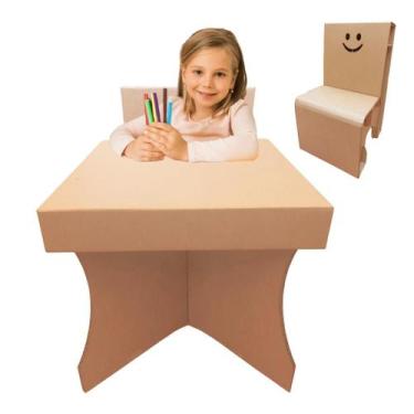 Imagem de Mesa Infantil de Atividades com 1 Cadeira Papelão 7 a 10 anos - IAAI E