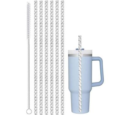 Imagem de ALINK Pacote com 6 canudos transparentes de redemoinho para Stanley 1,134 g copo de 850,5 g, canudos de plástico reutilizáveis de 30,5 cm de comprimento para Stanley, acessórios Owala Cup, jarro de