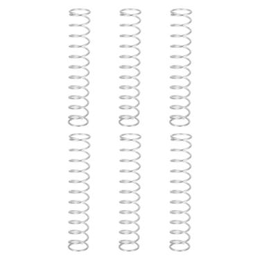 Imagem de uxcell 6 molas de compressão, 1,6 mm de diâmetro do fio x 18 mm OD x 100 mm de comprimento, extensão de aço inoxidável 304, mola esferográfica, molas de pressão para reparos domésticos em lojas, prata