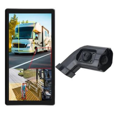 Imagem de AHD 10,4 polegadas BSD monitor vertical tela sensível ao toque tela de gravação loop câmera de carro esquerda direita para espelho de caminhão ônibus (direita)